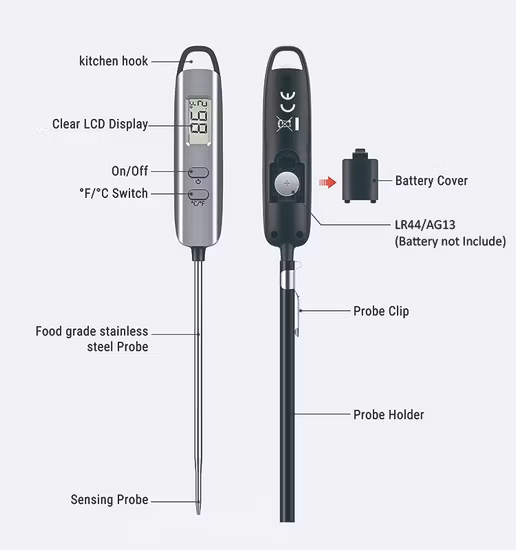 Thermomètre à viande pour barbecue à lecture instantanée, le meilleur vendeur d'Amazon, avec sonde super longue